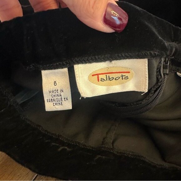 Talbots Black Velvet A-Line Maxi Skirt Size 6 Elegant Holiday Winter - Picture 7 of 10